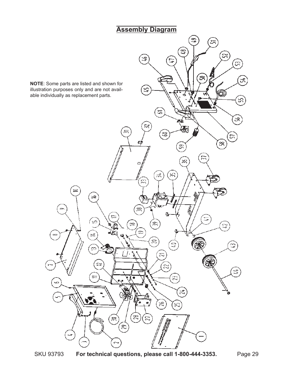 Assembly diagram | Harbor Freight Tools DUAL MIG 93793 User Manual | Page 29 / 33