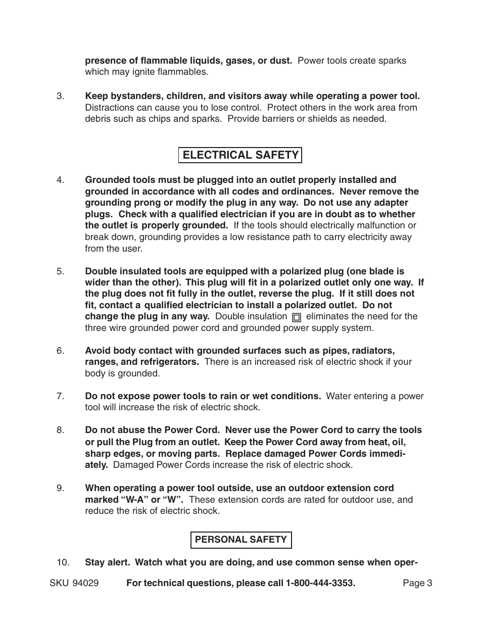 Harbor Freight Tools 94029 User Manual | Page 3 / 14