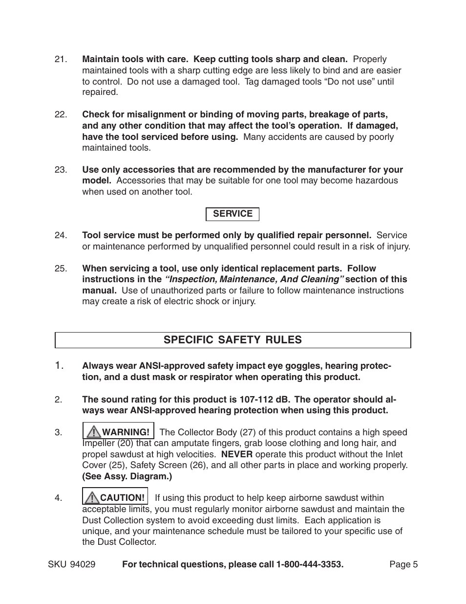 Harbor Freight Tools 94029 User Manual | Page 5 / 14