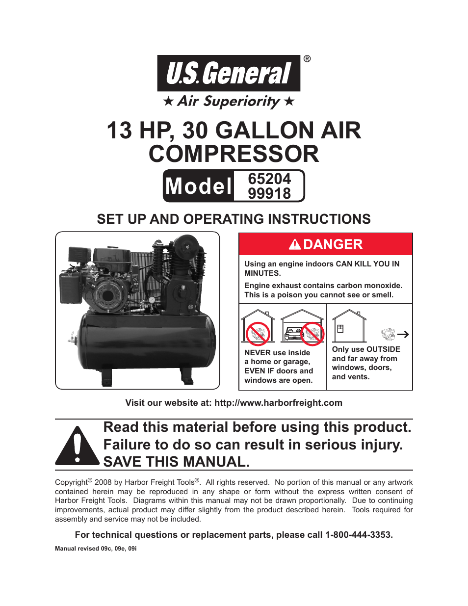 Harbor Freight Tools 65204 User Manual | 19 pages