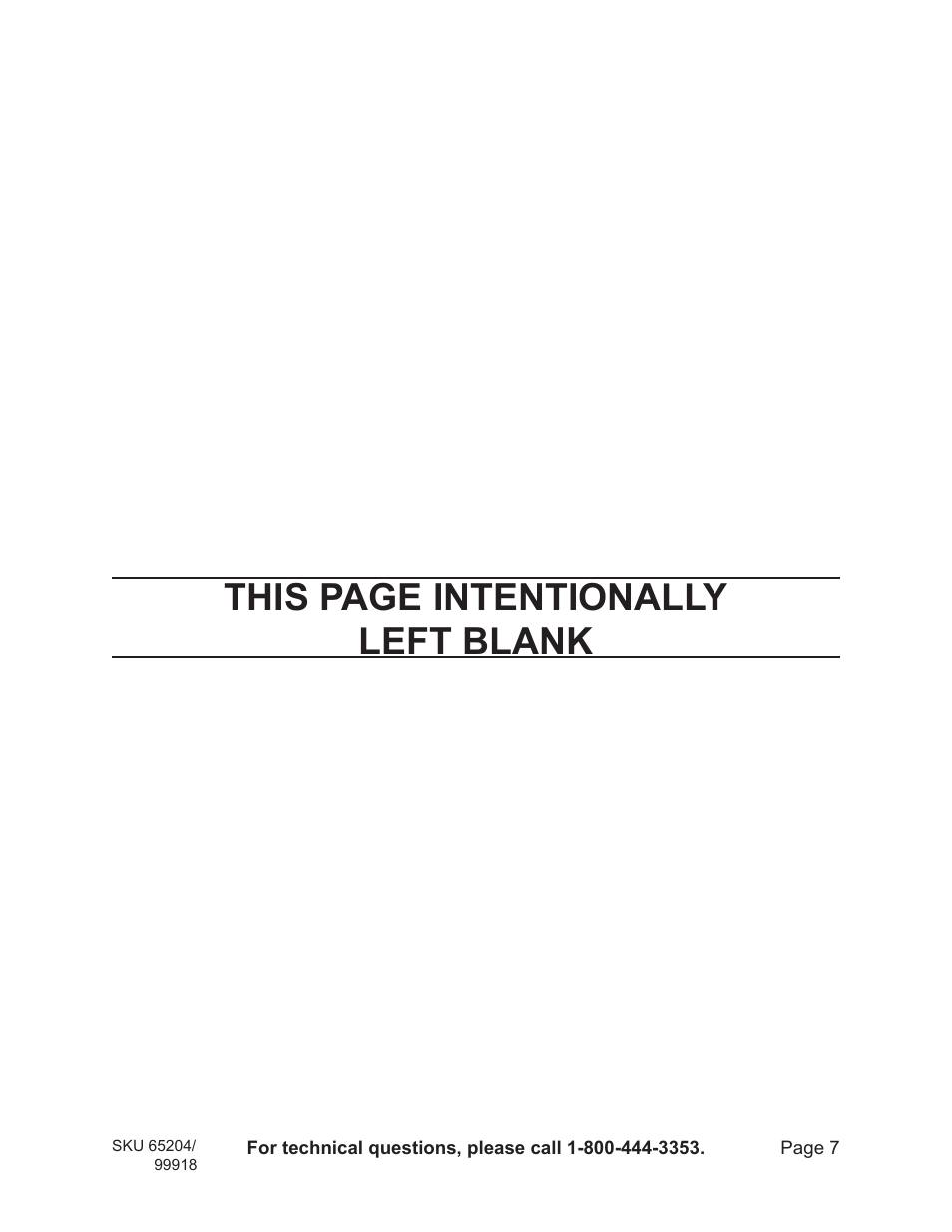 This page intentionally left blank | Harbor Freight Tools 65204 User Manual | Page 7 / 19