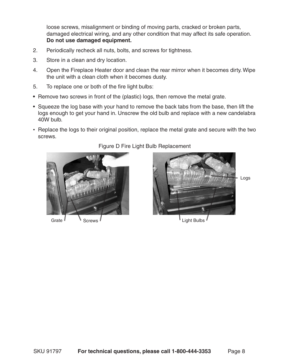 Harbor Freight Tools 91797 User Manual | Page 8 / 12