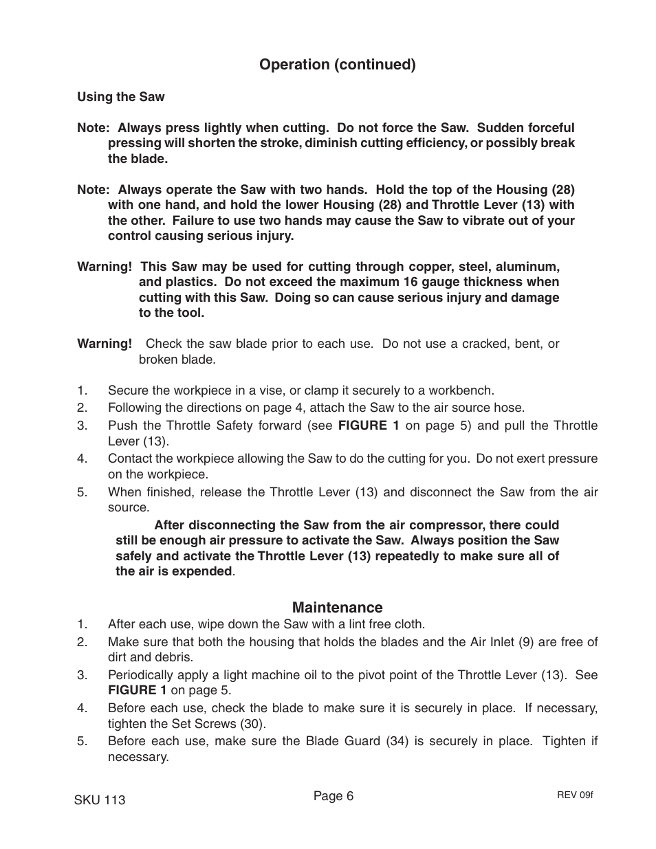 Harbor Freight Tools 113 User Manual | Page 6 / 8