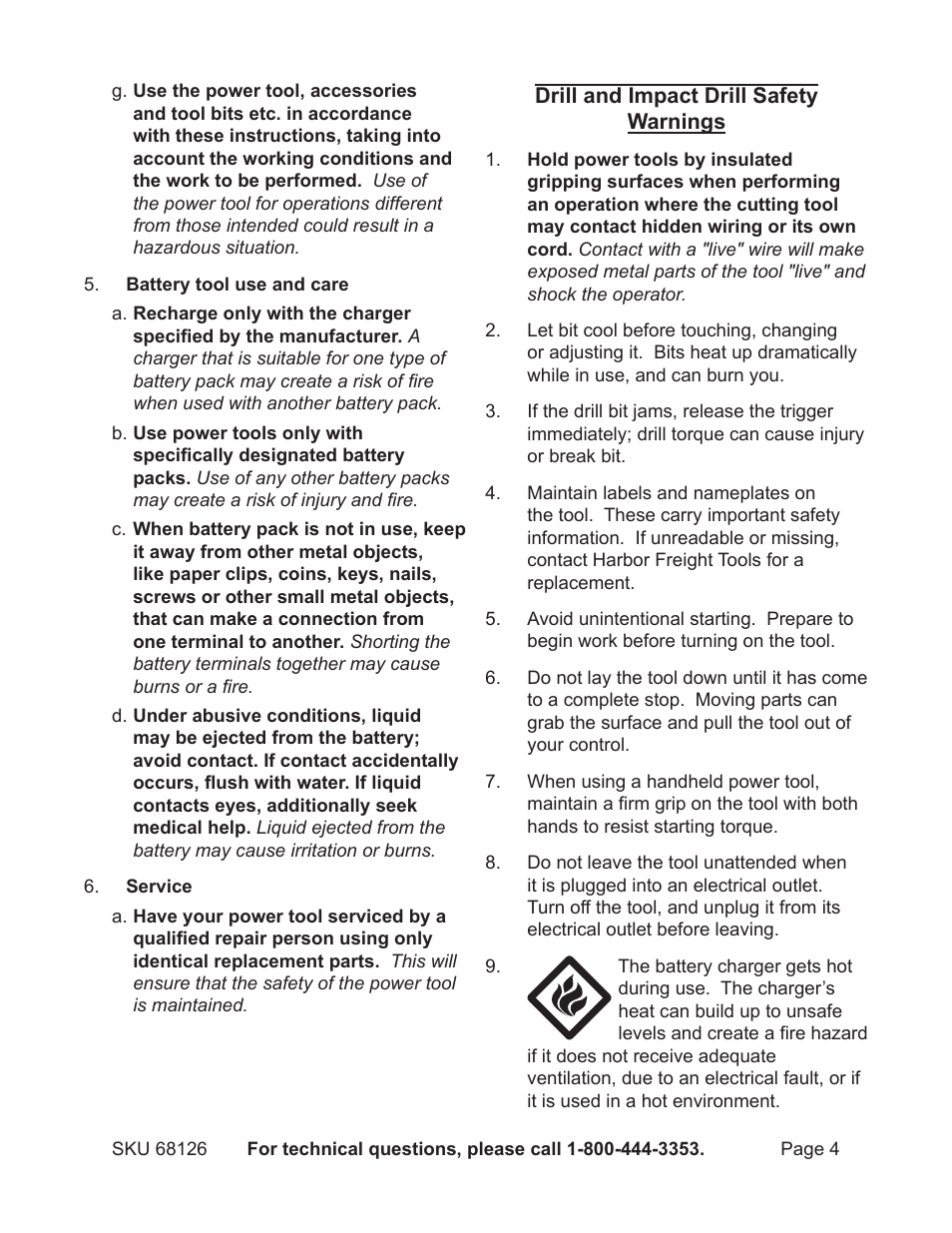 Harbor Freight Tools 68126 User Manual | Page 4 / 14