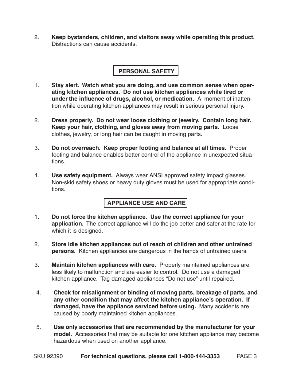 Harbor Freight Tools 92390 User Manual | Page 3 / 7