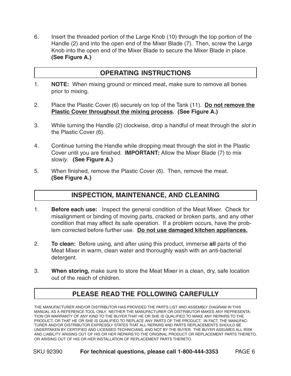 Harbor Freight Tools 92390 User Manual | Page 6 / 7