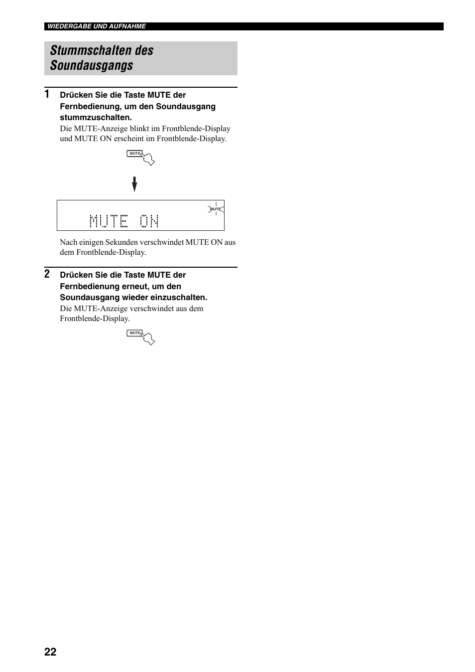 Stummschalten des soundausgangs | Yamaha RX-797 User Manual | Page 112 / 266