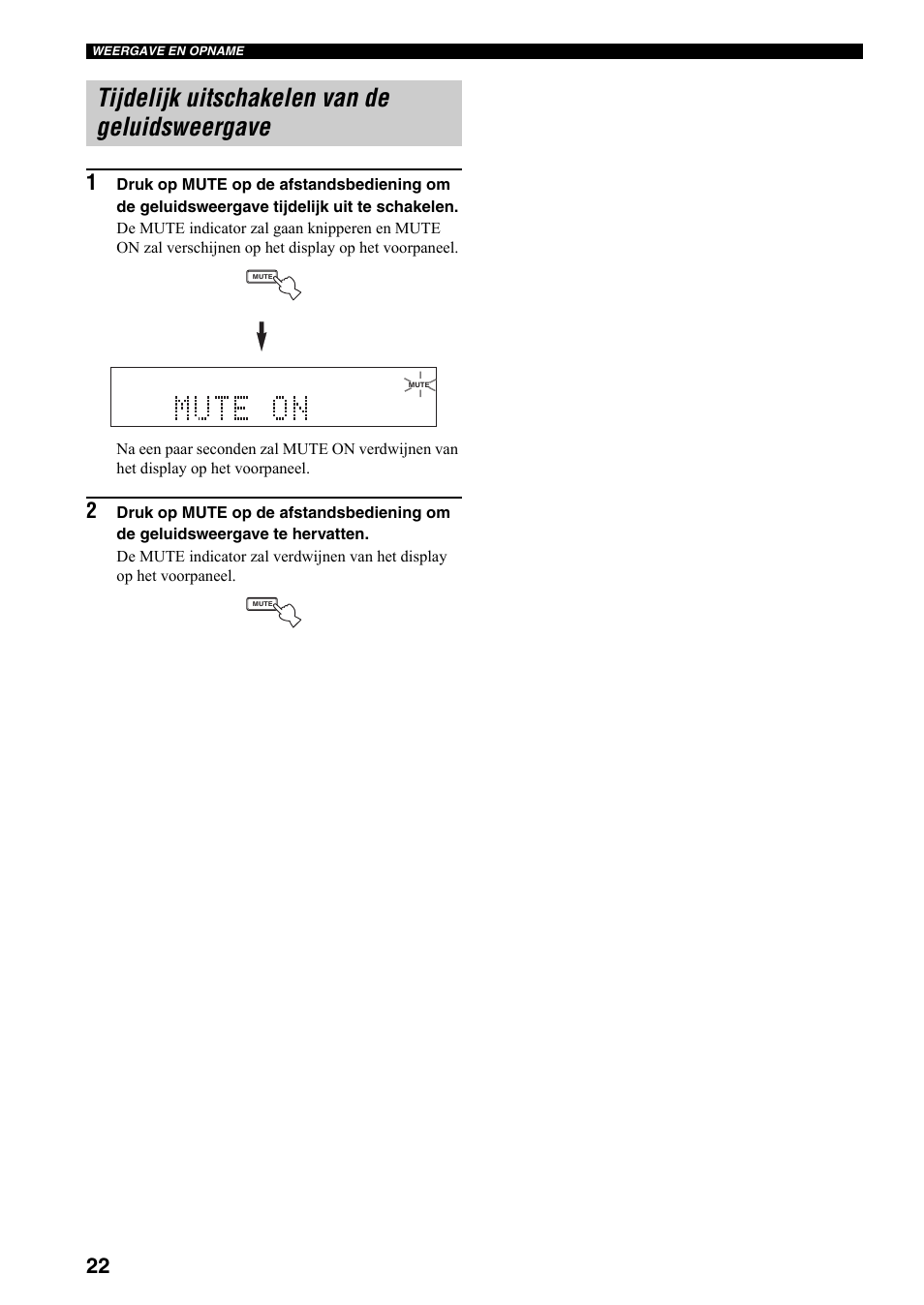 Tijdelijk uitschakelen van de geluidsweergave | Yamaha RX-797 User Manual | Page 200 / 266