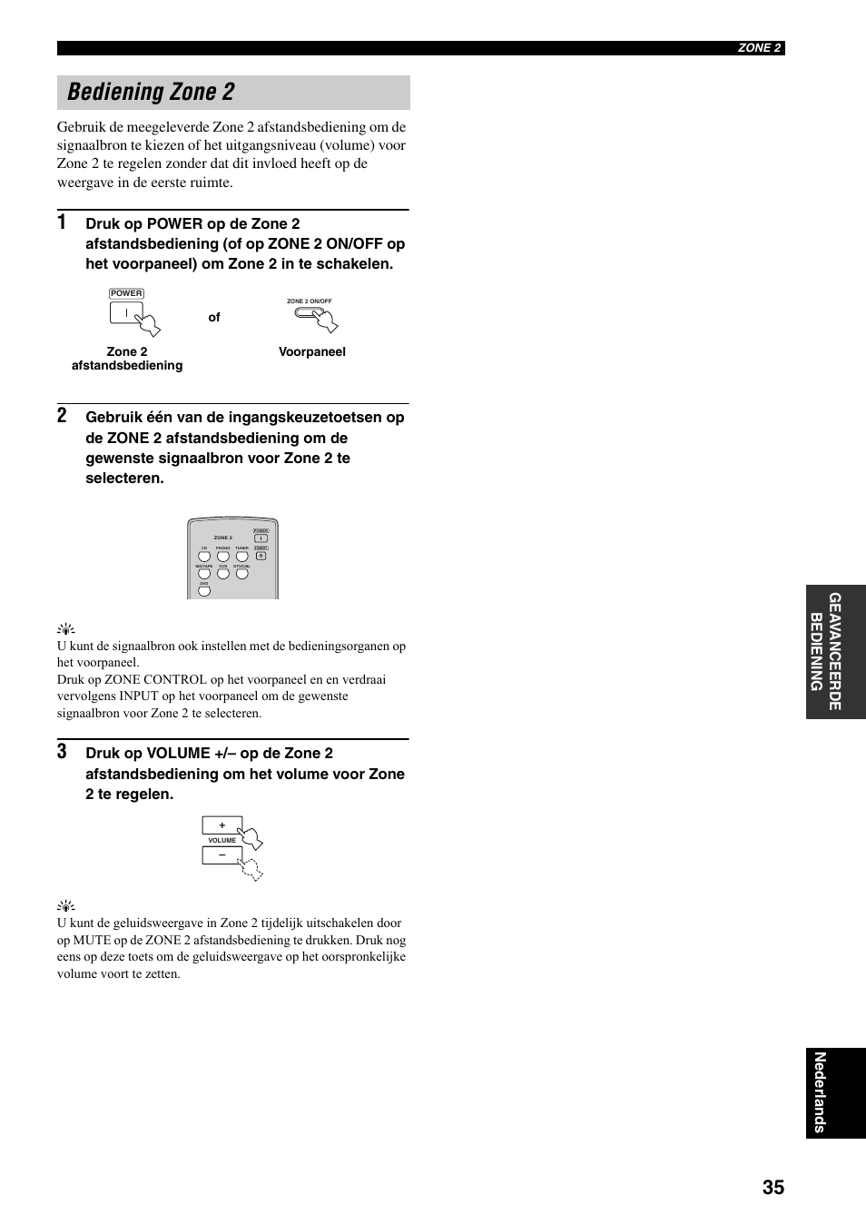 Bediening zone 2 | Yamaha RX-797 User Manual | Page 213 / 266