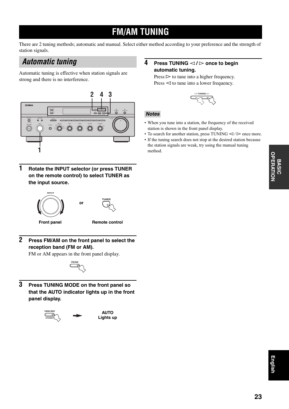 Fm/am tuning, Automatic tuning, Radio data system | Europe model only) | Yamaha RX-797 User Manual | Page 25 / 266