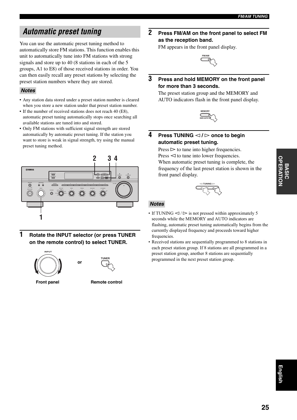 Automatic preset tuning | Yamaha RX-797 User Manual | Page 27 / 266