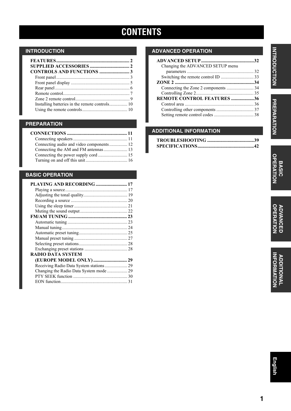 Yamaha RX-797 User Manual | Page 3 / 266