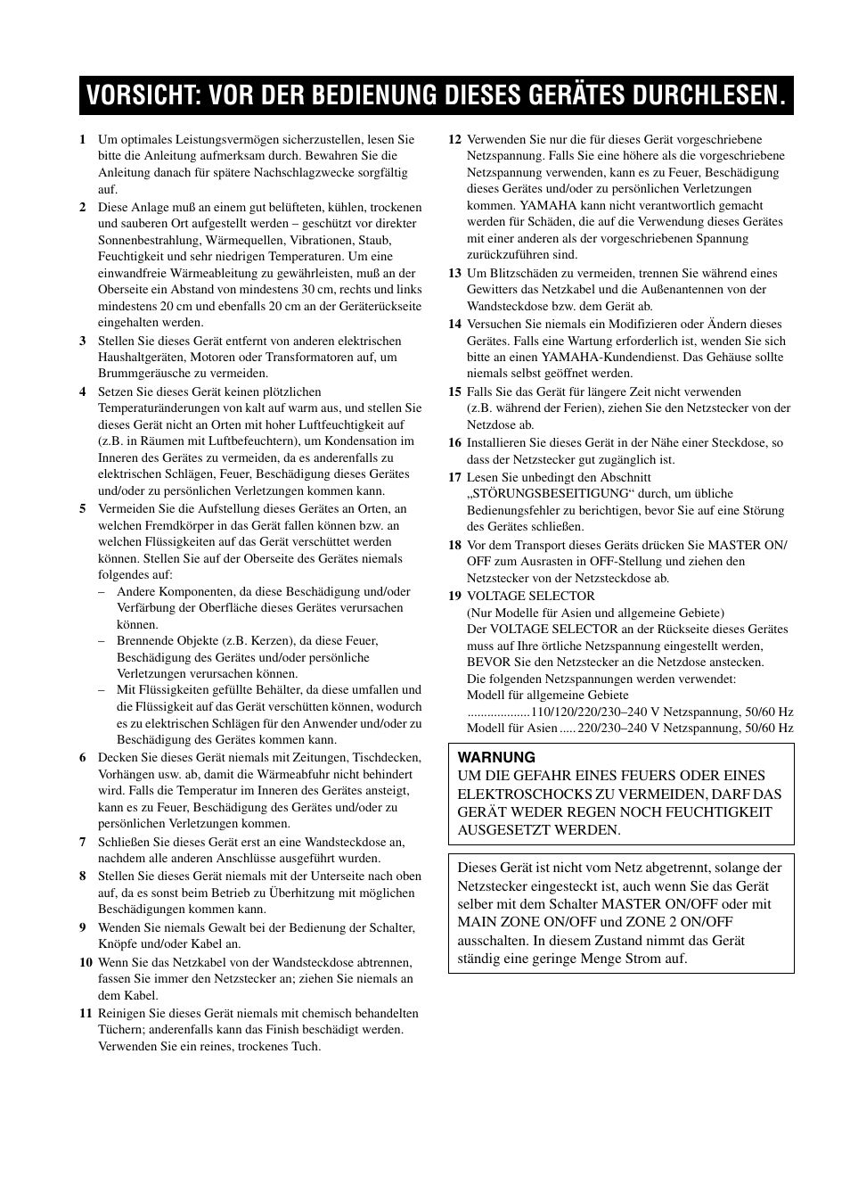 Deutsch | Yamaha RX-797 User Manual | Page 90 / 266