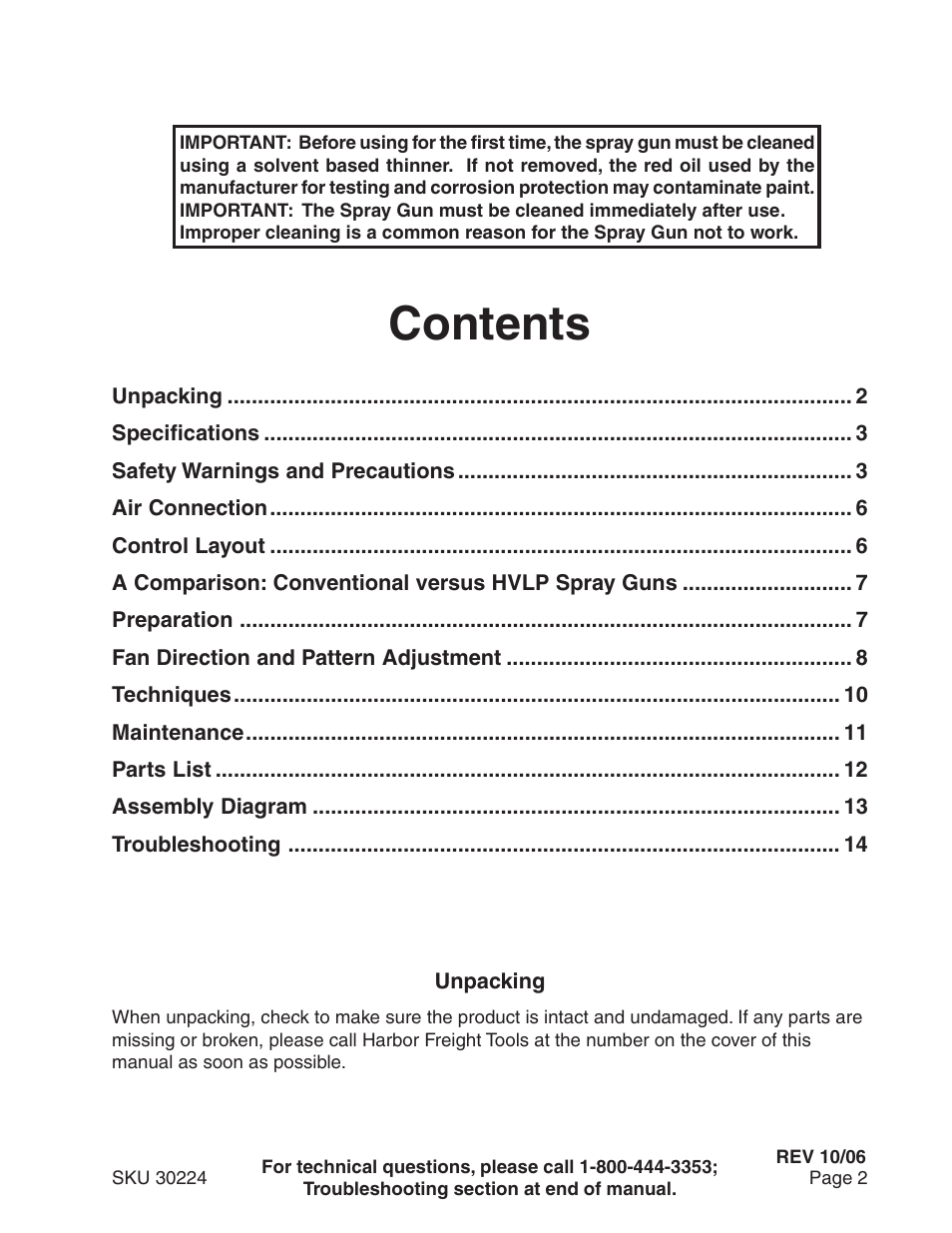 Harbor Freight Tools 30224 User Manual | Page 2 / 15