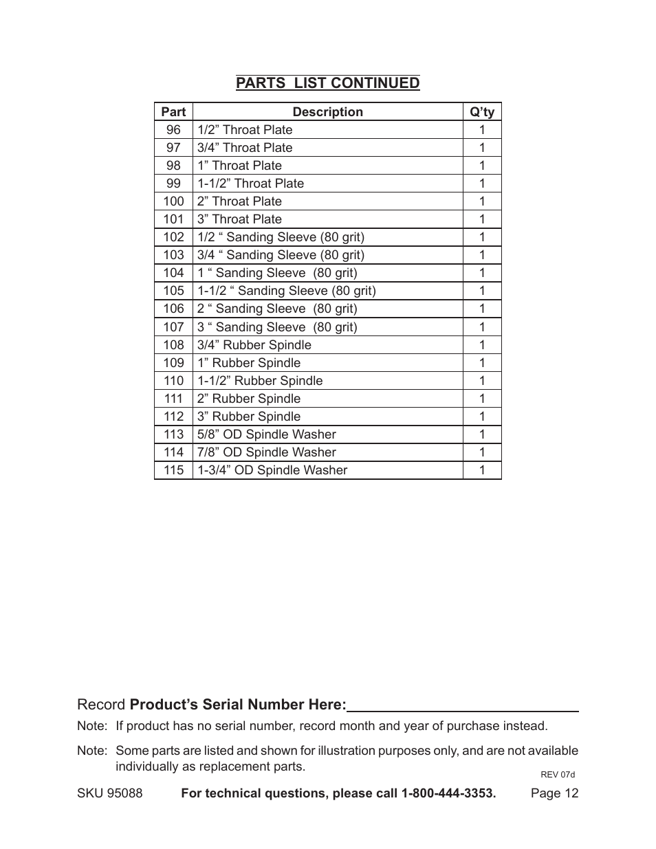 Harbor Freight Tools 95088 User Manual | Page 12 / 15