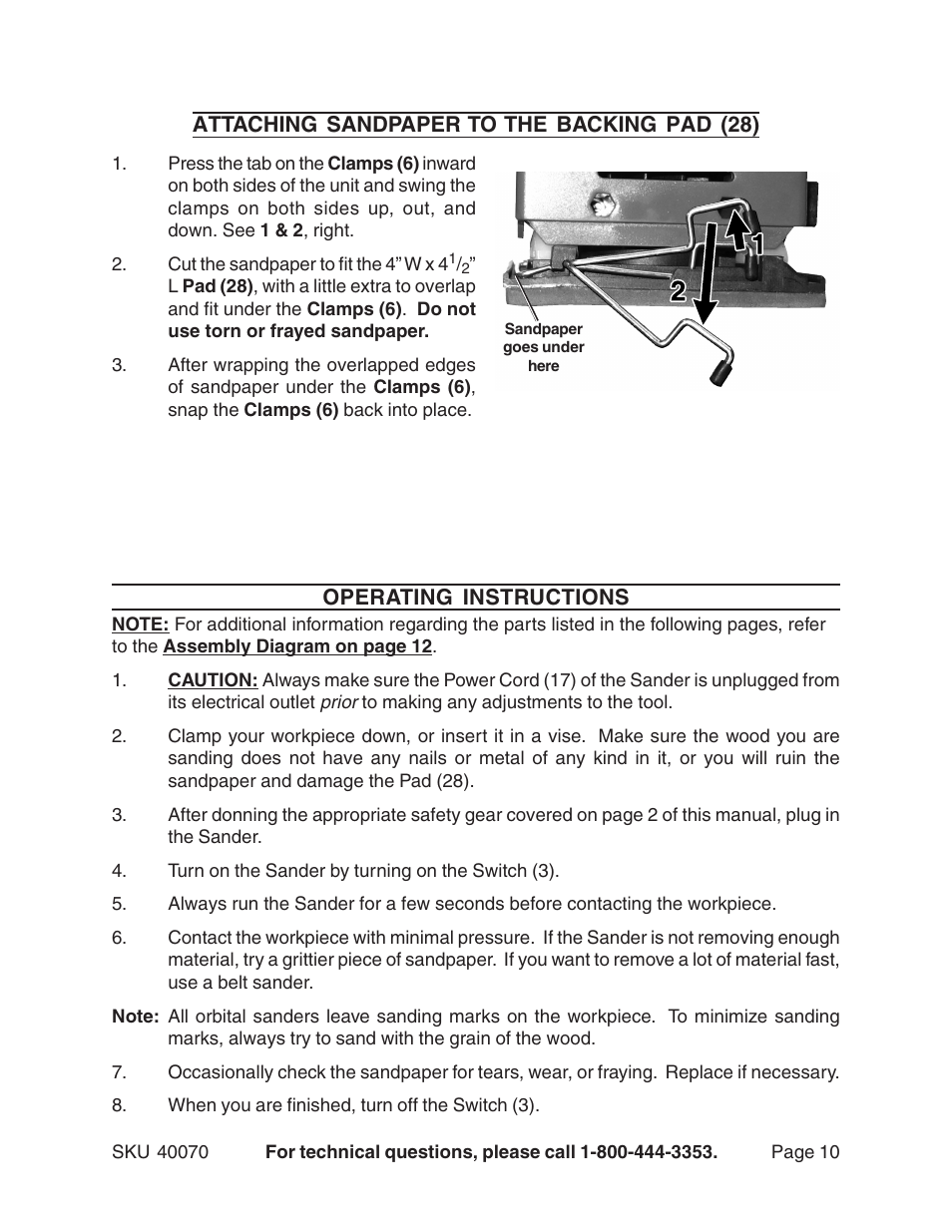 Harbor Freight Tools 40070 User Manual | Page 10 / 12