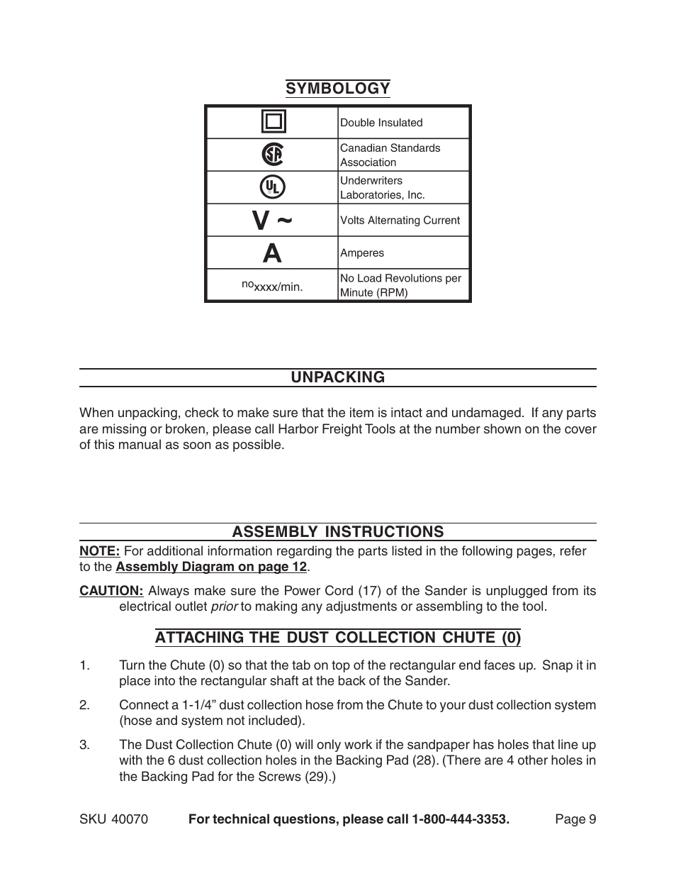 Harbor Freight Tools 40070 User Manual | Page 9 / 12