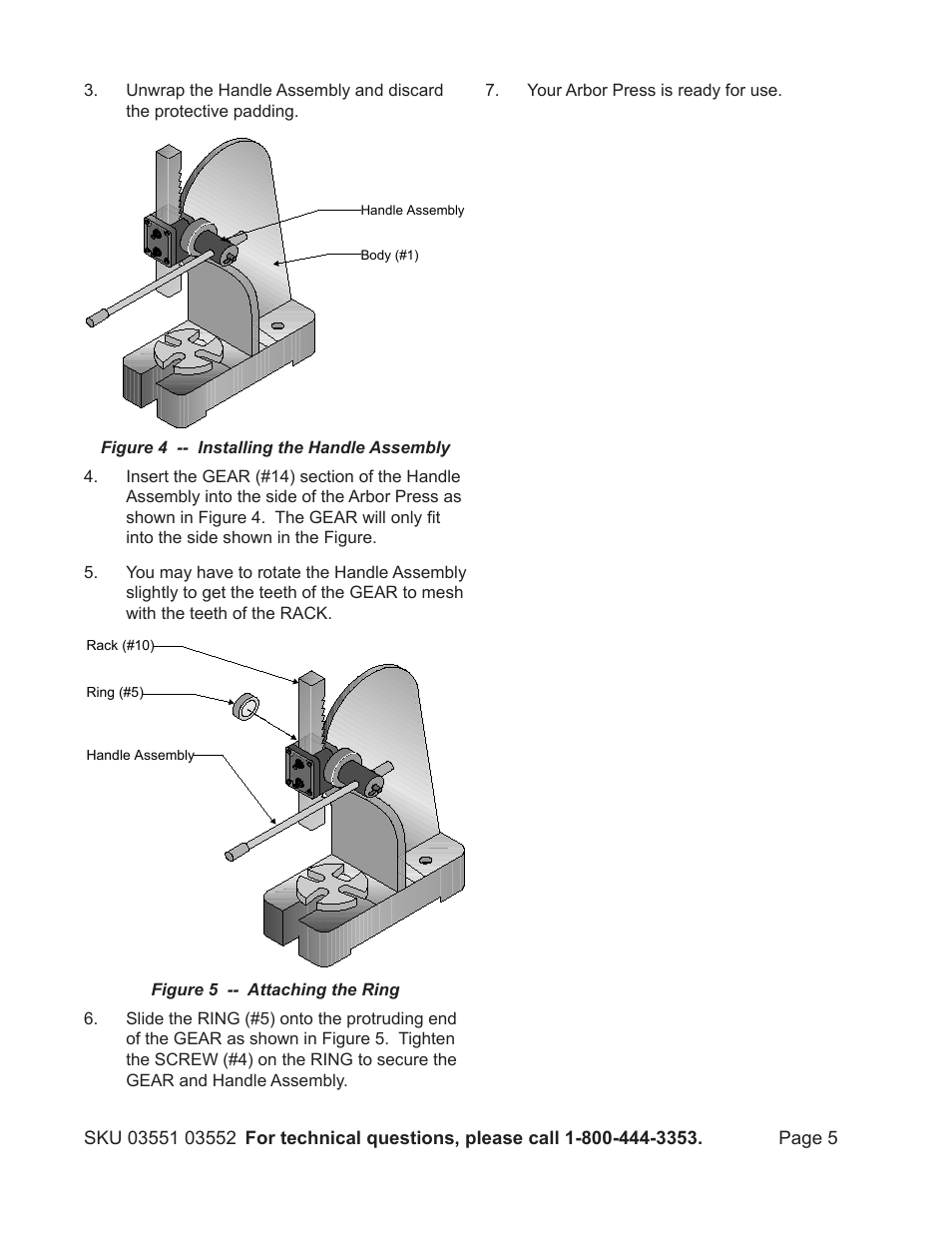 Harbor Freight Tools 3551 User Manual | Page 5 / 8