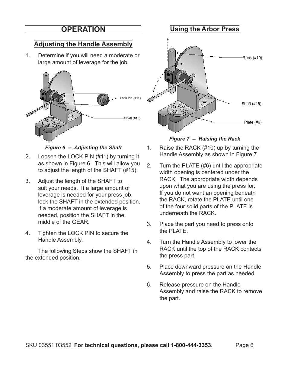 Operation | Harbor Freight Tools 3551 User Manual | Page 6 / 8