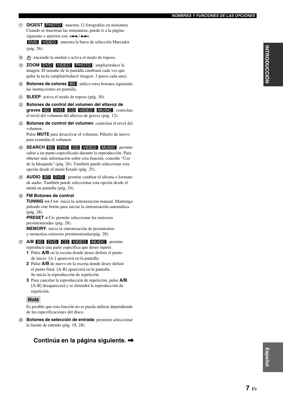 Continúa en la página siguiente | Yamaha BRX-610 User Manual | Page 62 / 225