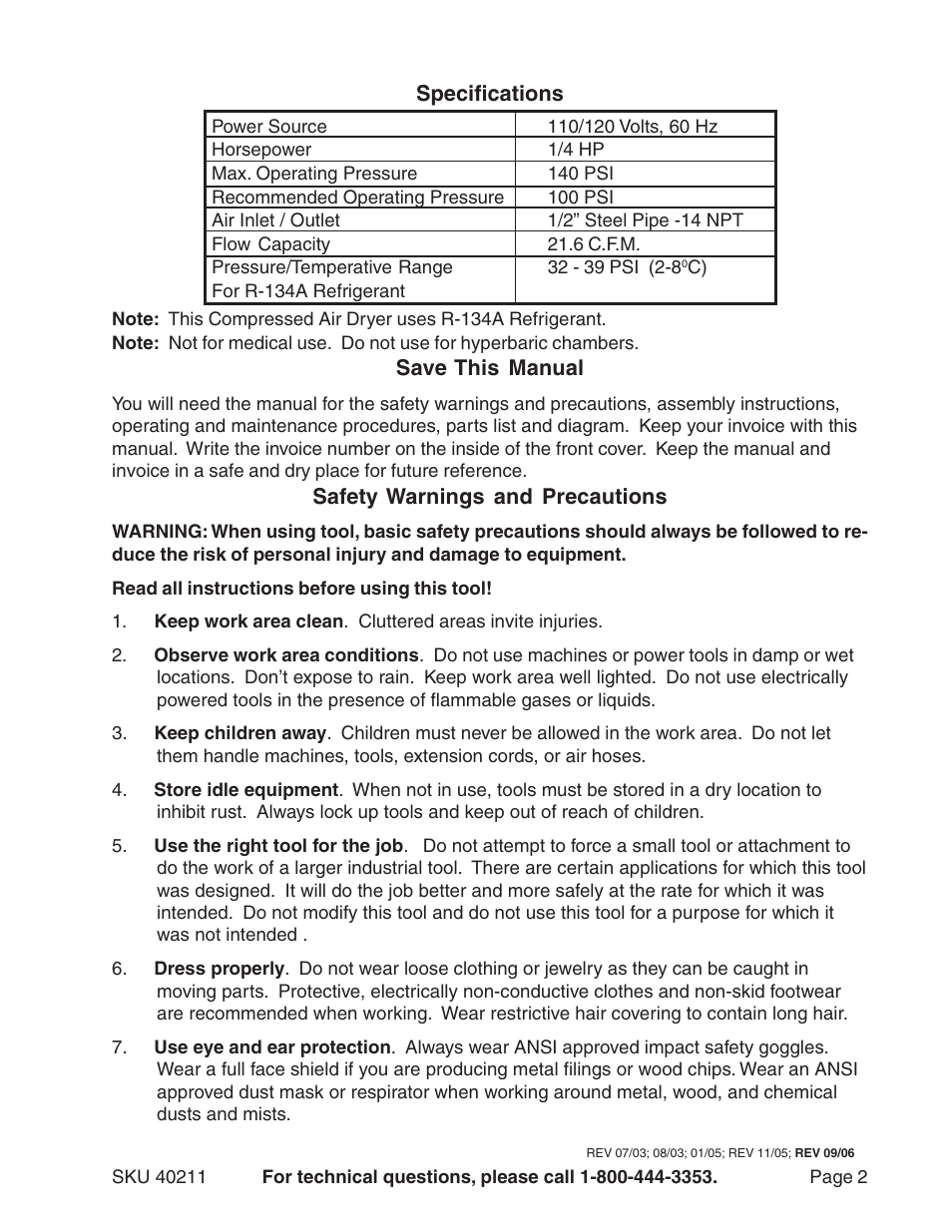 Harbor Freight Tools 40211 User Manual | Page 2 / 11