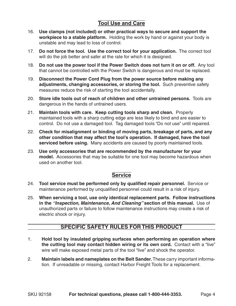 Harbor Freight Tools 92158 User Manual | Page 4 / 12