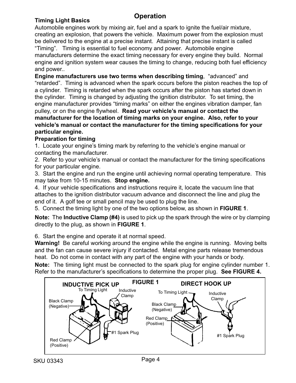 Operation | Harbor Freight Tools 3343 User Manual | Page 4 / 7