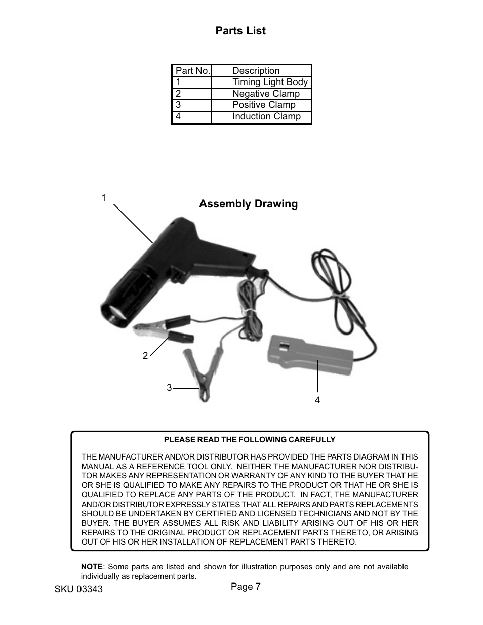 Harbor Freight Tools 3343 User Manual | Page 7 / 7
