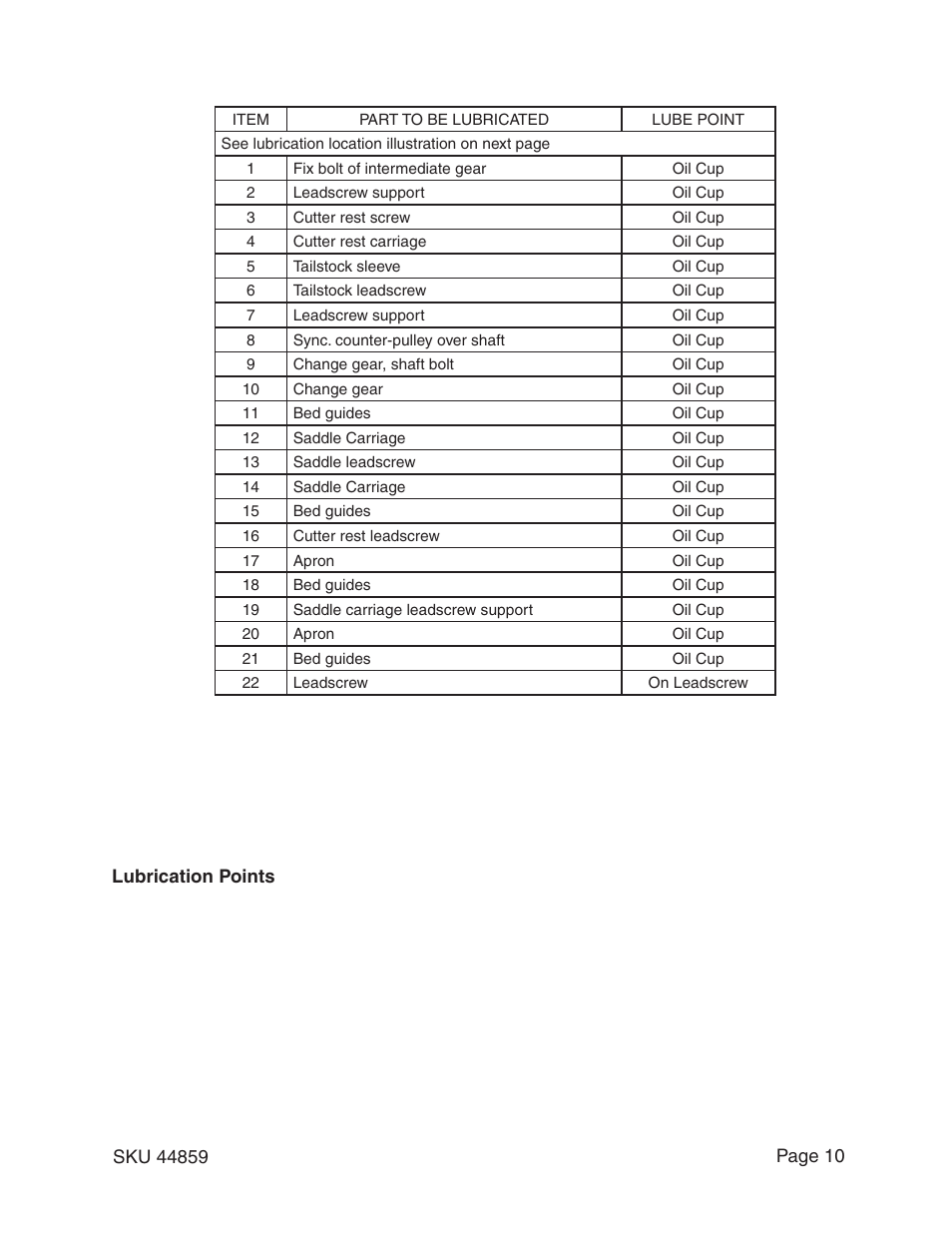 Harbor Freight Tools CENTRAL MACHINERY 44859 User Manual | Page 10 / 31