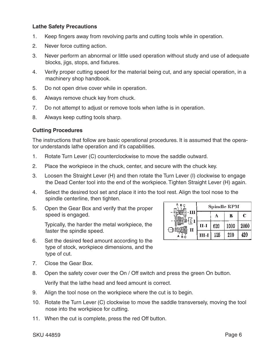 Harbor Freight Tools CENTRAL MACHINERY 44859 User Manual | Page 6 / 31
