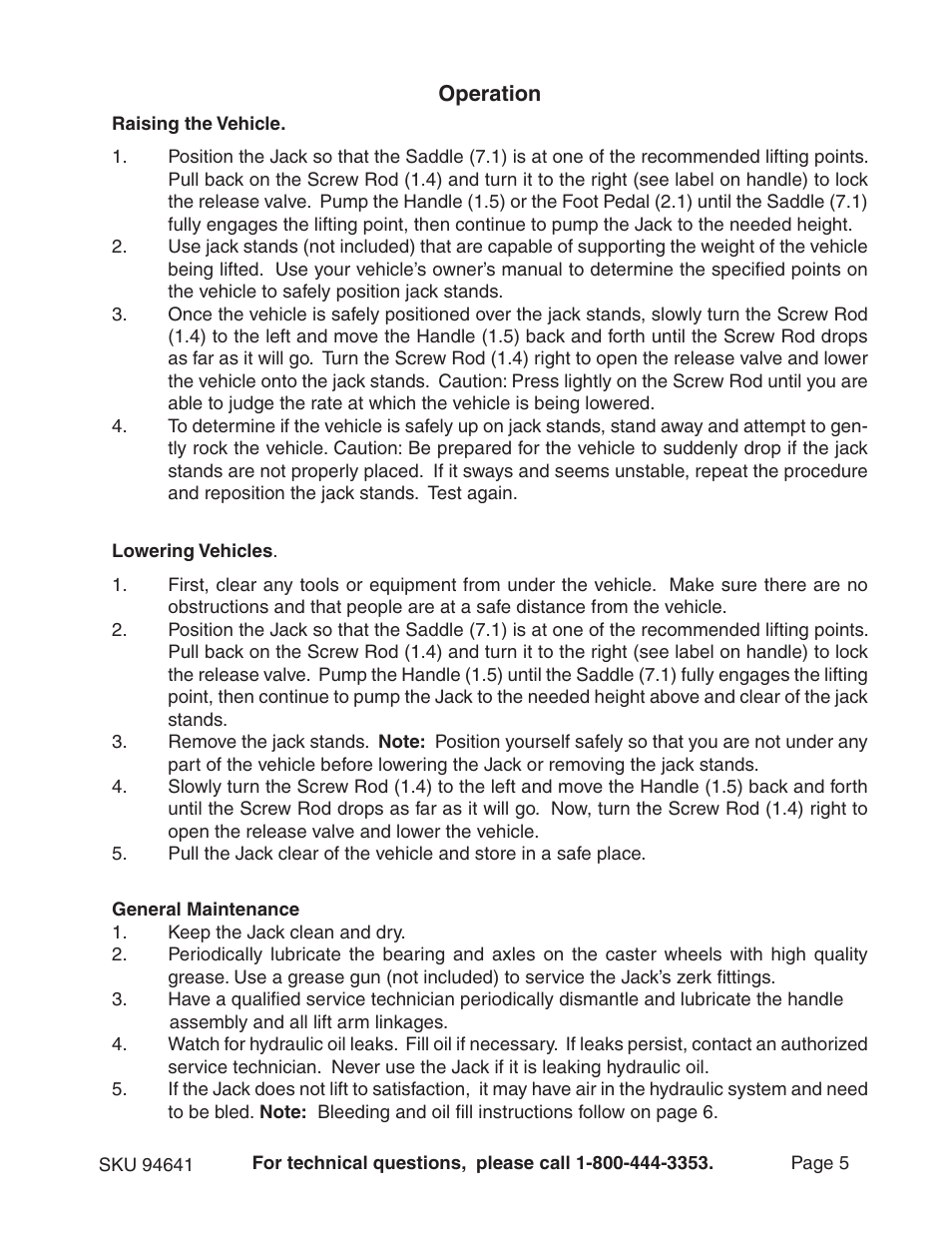Harbor Freight Tools 94641 User Manual | Page 5 / 11