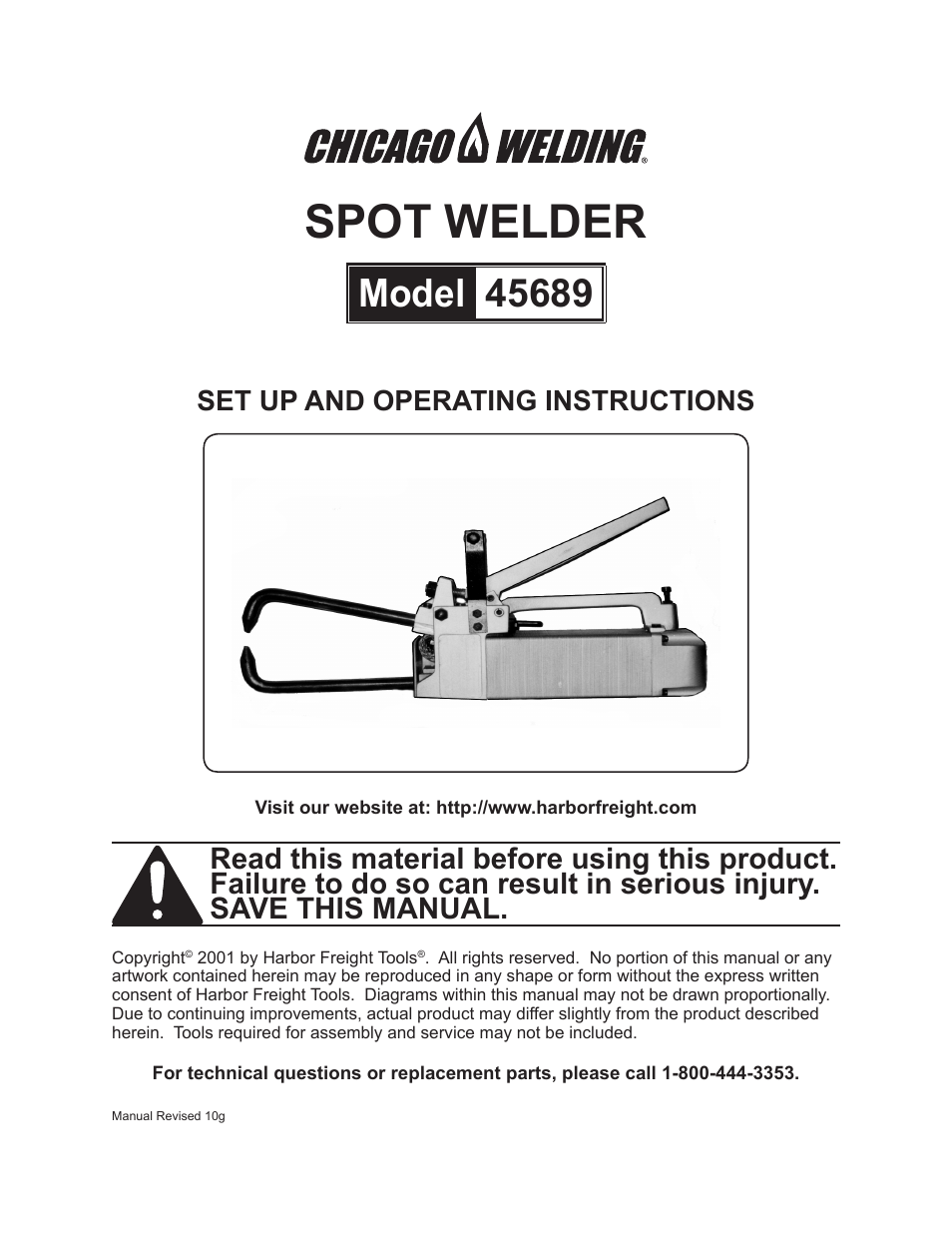 Harbor Freight Tools 45689 User Manual | 14 pages