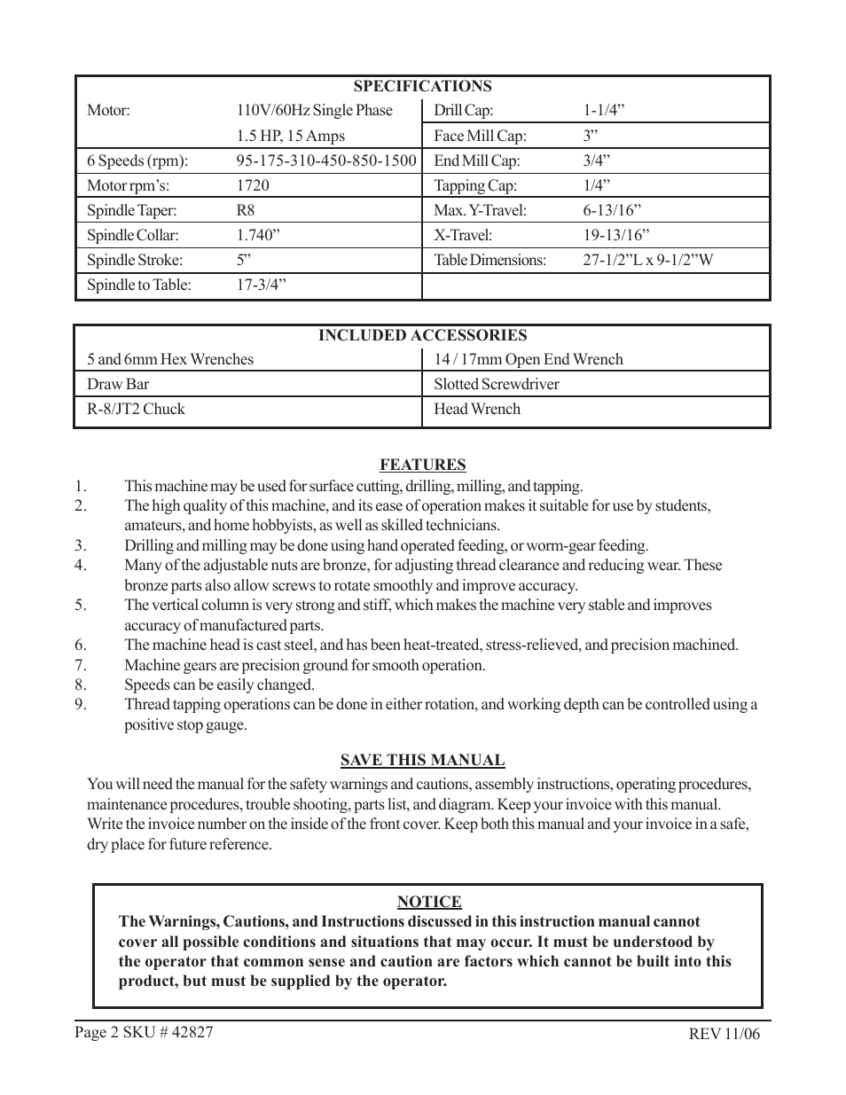 Harbor Freight Tools 42827 User Manual | Page 2 / 17