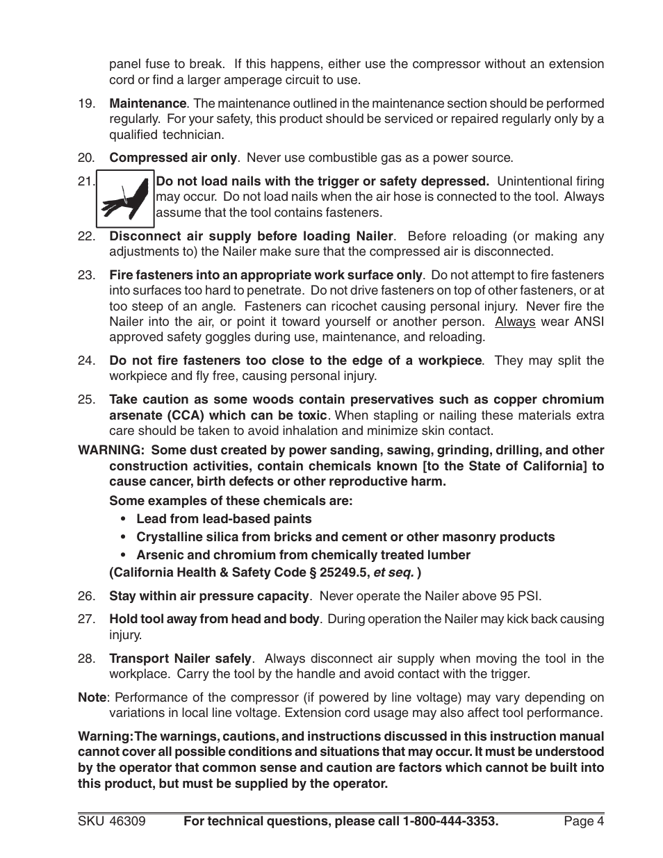 Harbor Freight Tools 46309 User Manual | Page 4 / 10