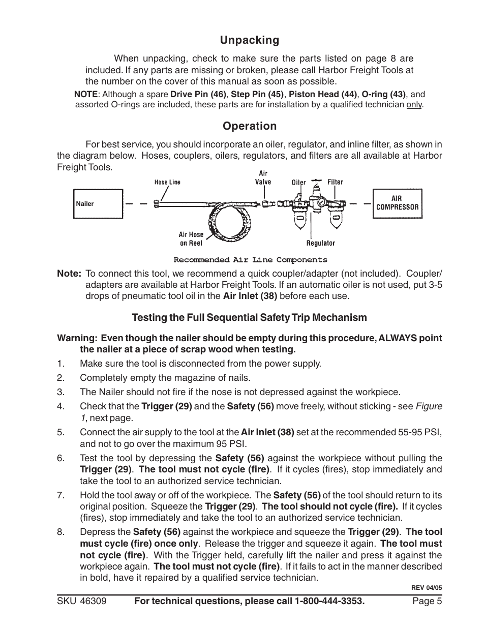 Harbor Freight Tools 46309 User Manual | Page 5 / 10