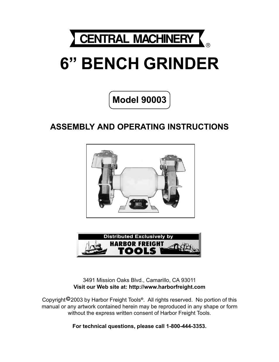 Harbor Freight Tools 90003 User Manual | 16 pages