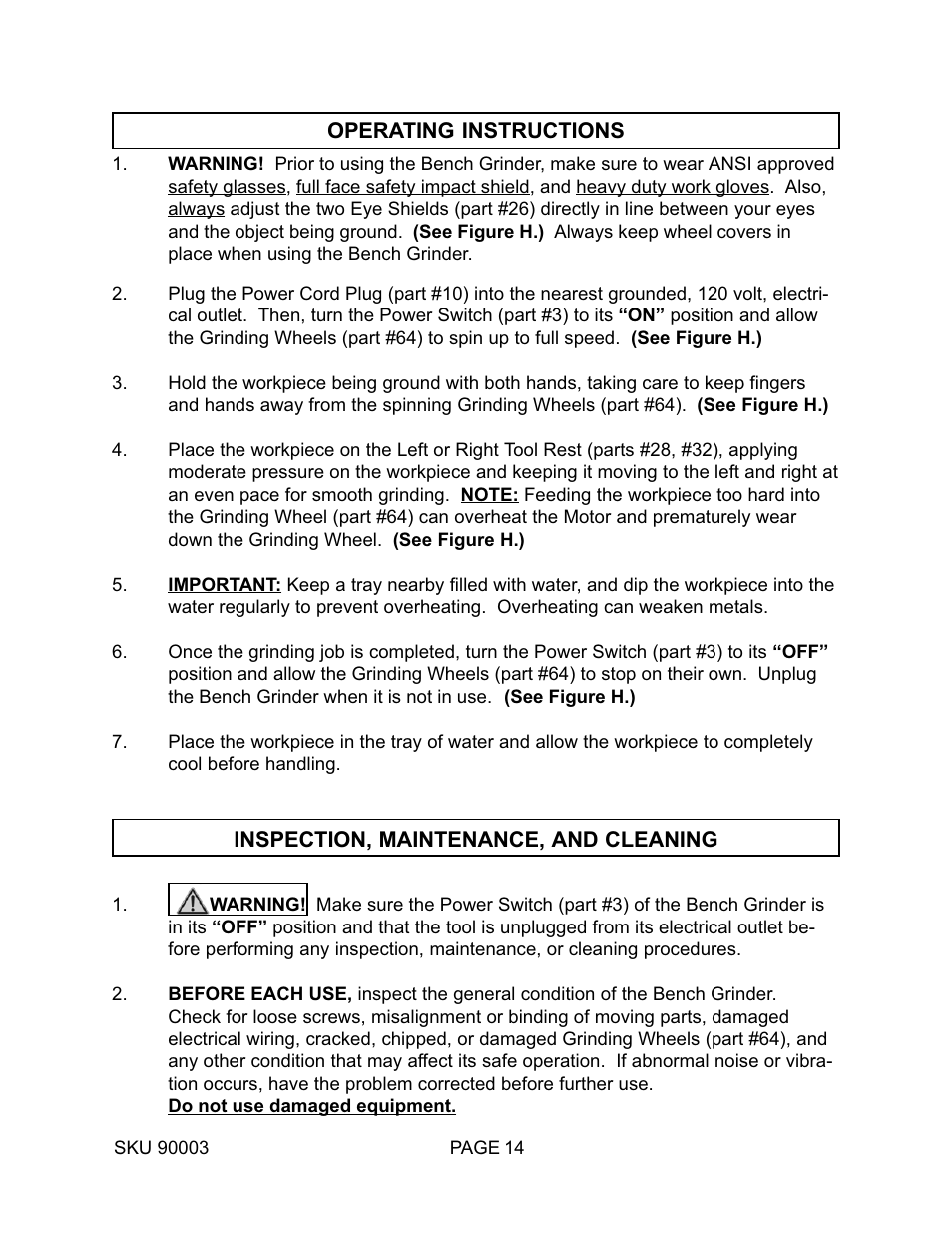 Harbor Freight Tools 90003 User Manual | Page 14 / 16