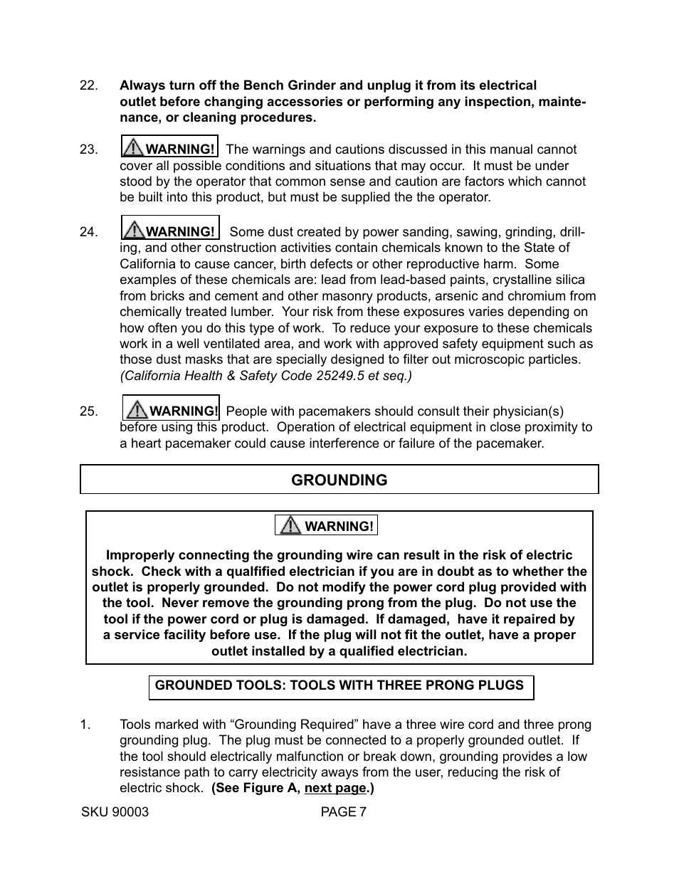 Harbor Freight Tools 90003 User Manual | Page 7 / 16