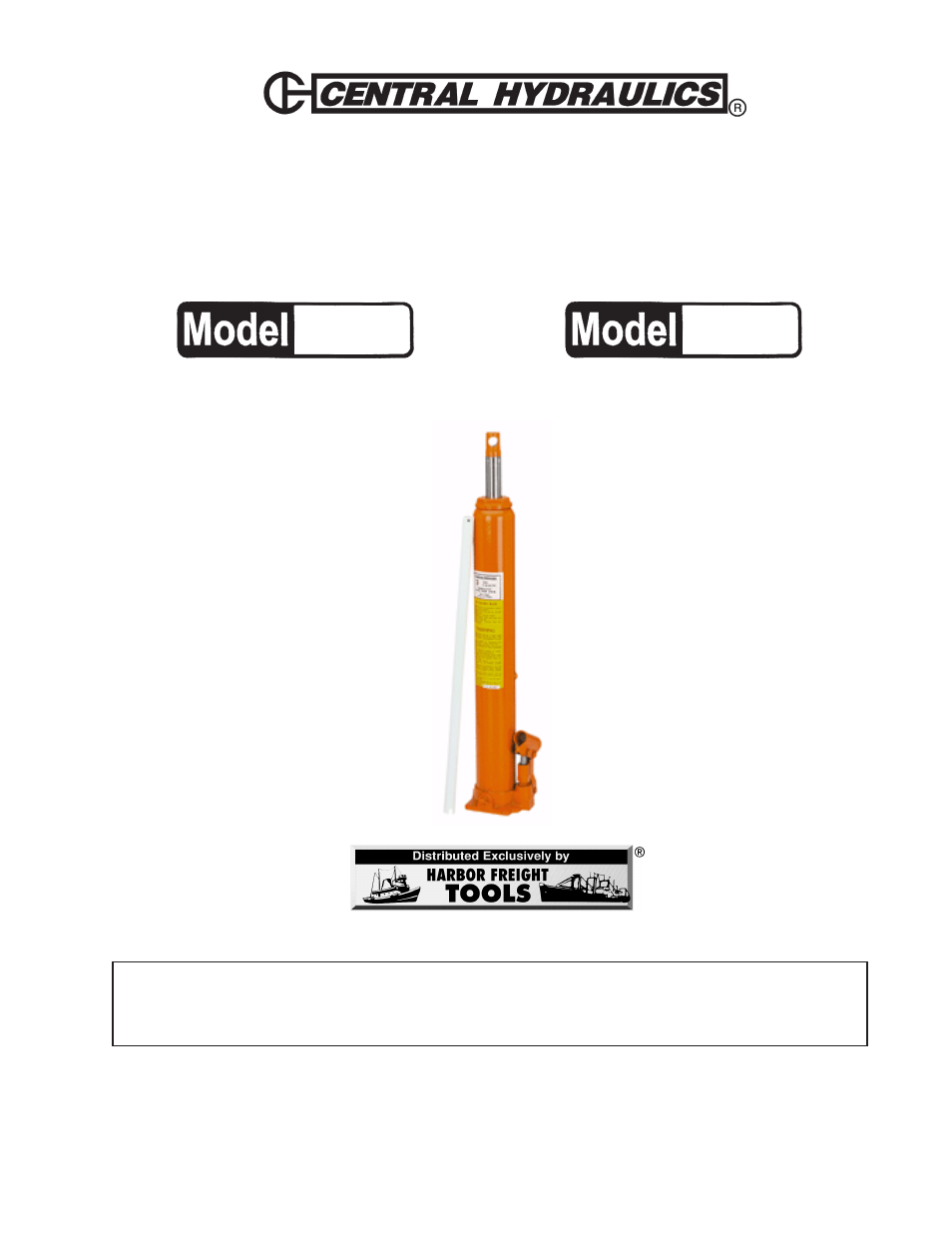 Harbor Freight Tools CENTRAL HYDRAULICS 36468 User Manual | 5 pages
