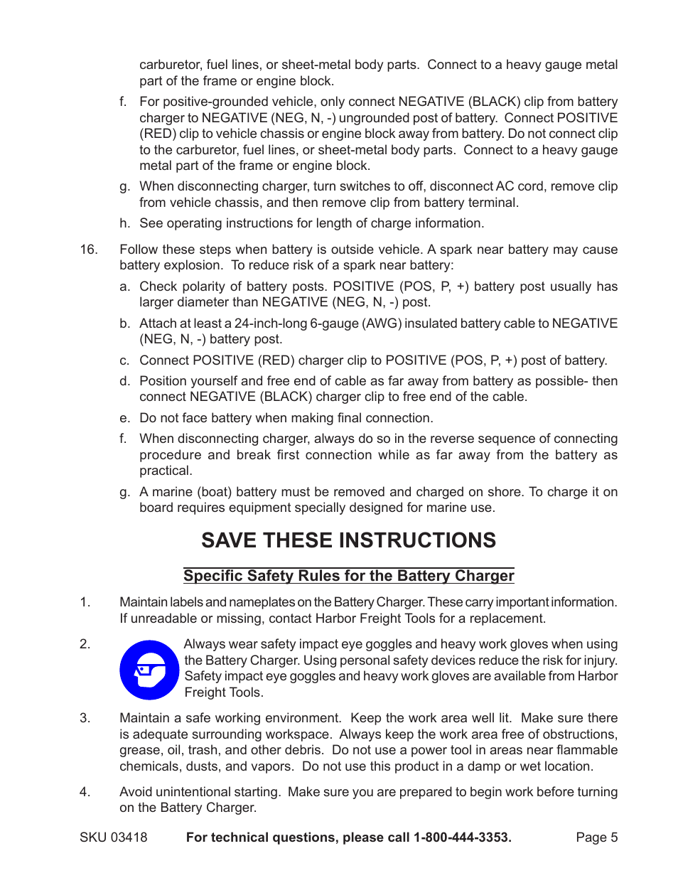 Save these instructions | Harbor Freight Tools 3418 User Manual | Page 5 / 11