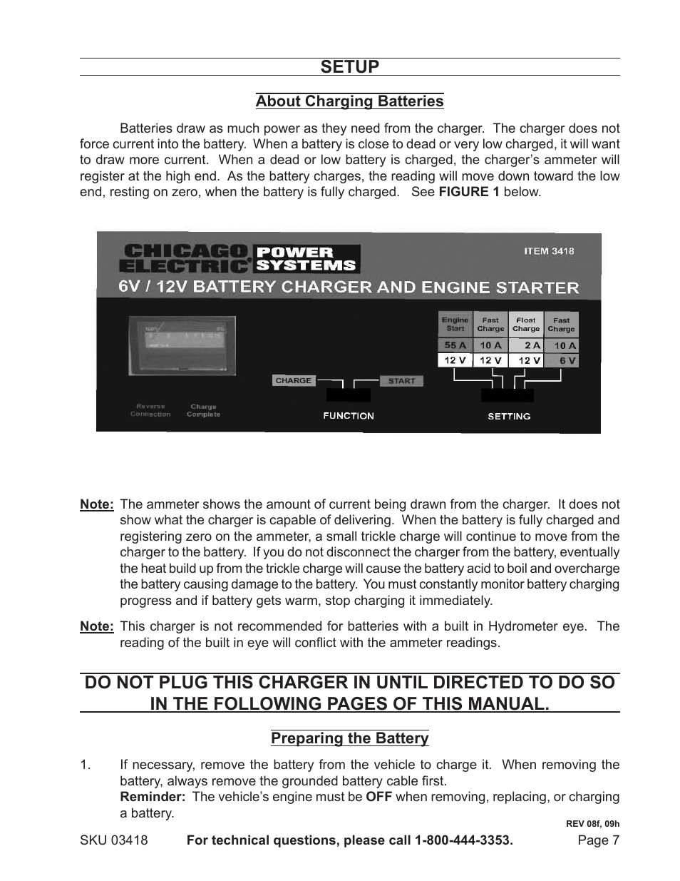 Setup | Harbor Freight Tools 3418 User Manual | Page 7 / 11