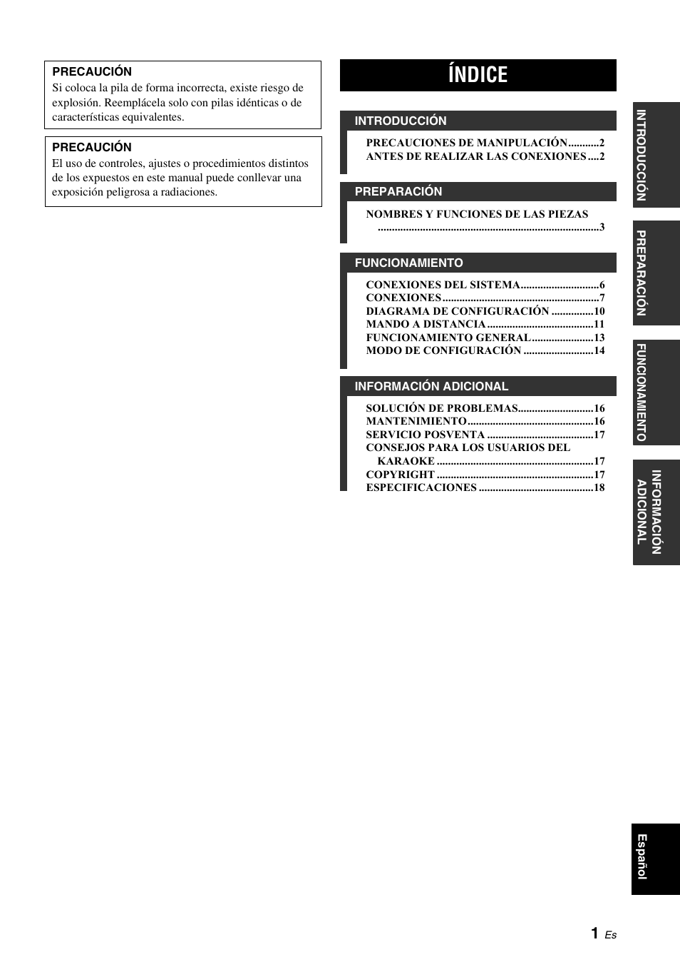 Índice | Yamaha KMA-700 User Manual | Page 45 / 84