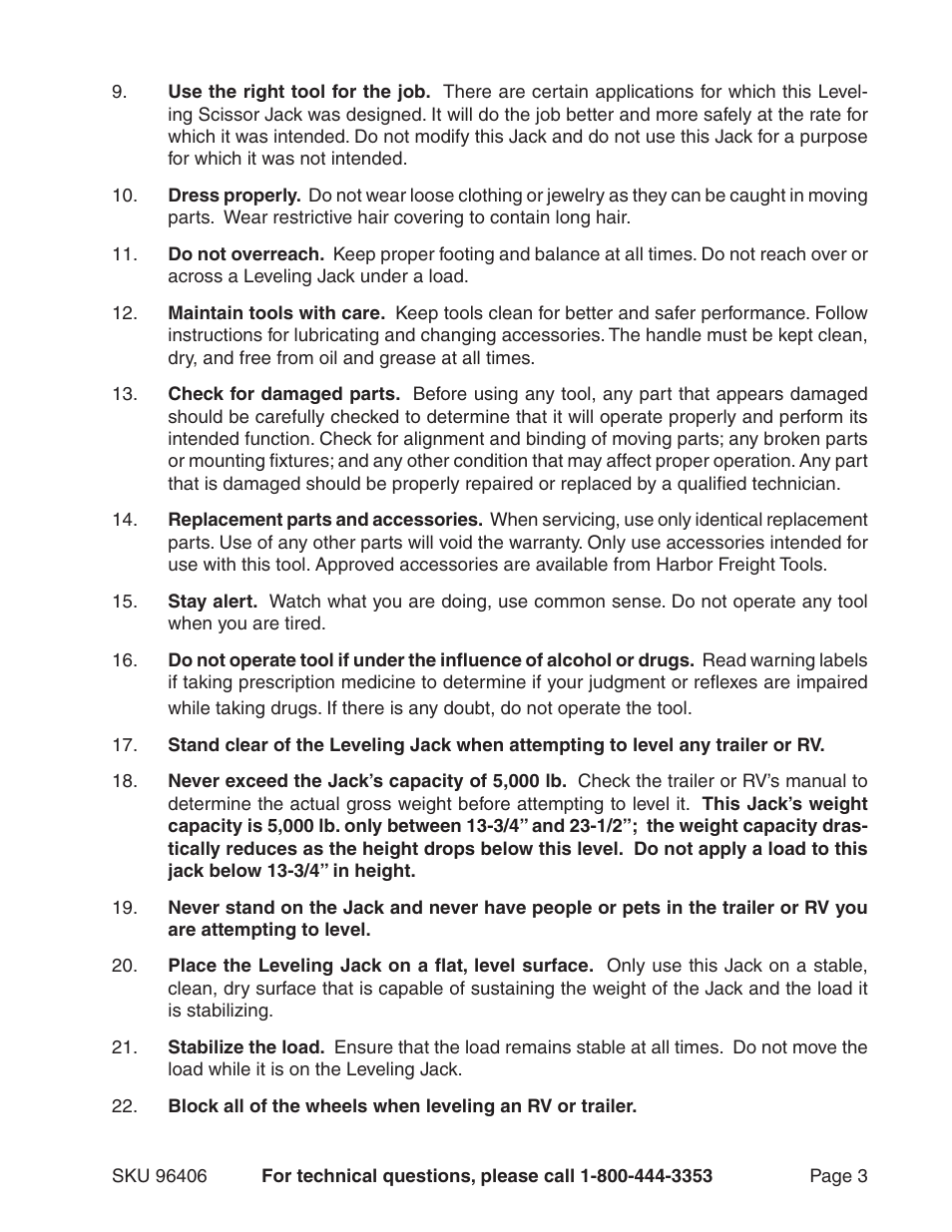 Harbor Freight Tools 96406 User Manual | Page 3 / 7