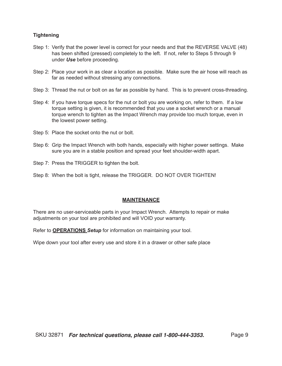 Harbor Freight Tools 32871 User Manual | Page 9 / 12