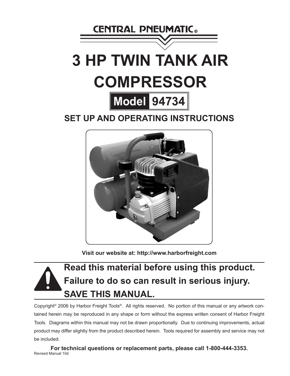 Harbor Freight Tools 94734 User Manual | 14 pages