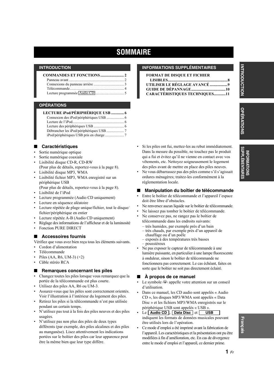 Sommaire | Yamaha CD-S300 User Manual | Page 17 / 108