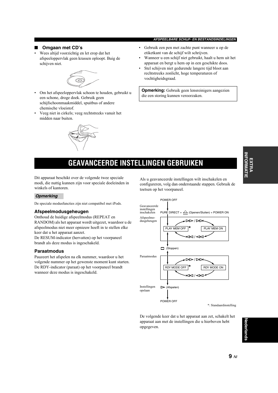 Geavanceerde instellingen gebruiken, Geavanceerde instellingen, Gebruiken | Yamaha CD-S300 User Manual | Page 85 / 108
