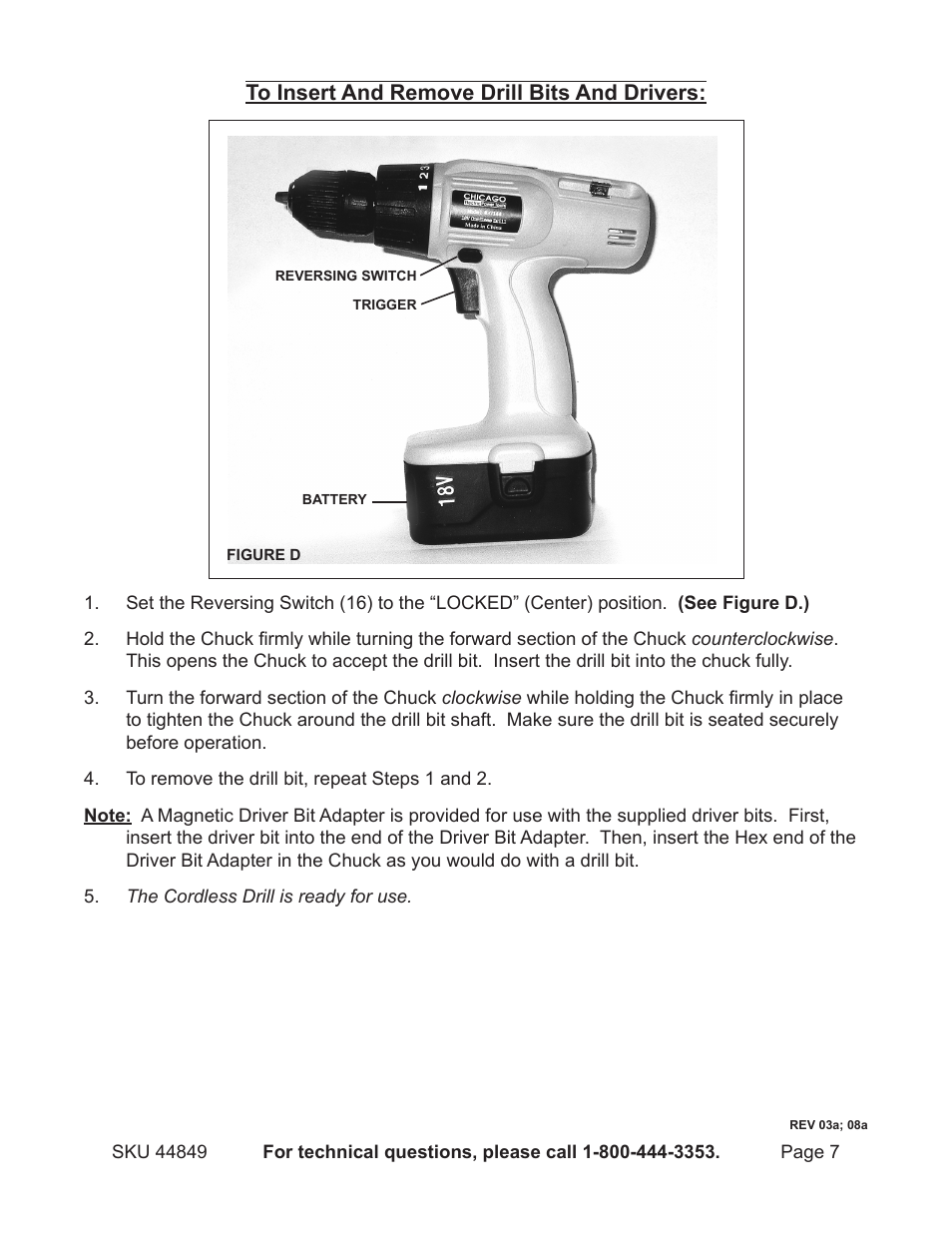 Harbor Freight Tools Chicago 44849 User Manual | Page 7 / 14