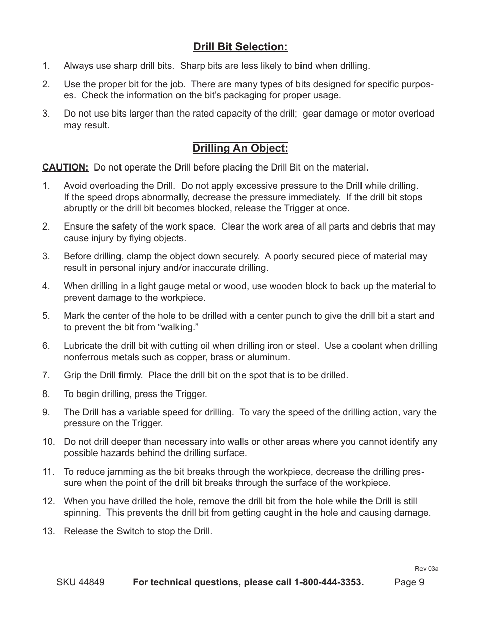 Harbor Freight Tools Chicago 44849 User Manual | Page 9 / 14