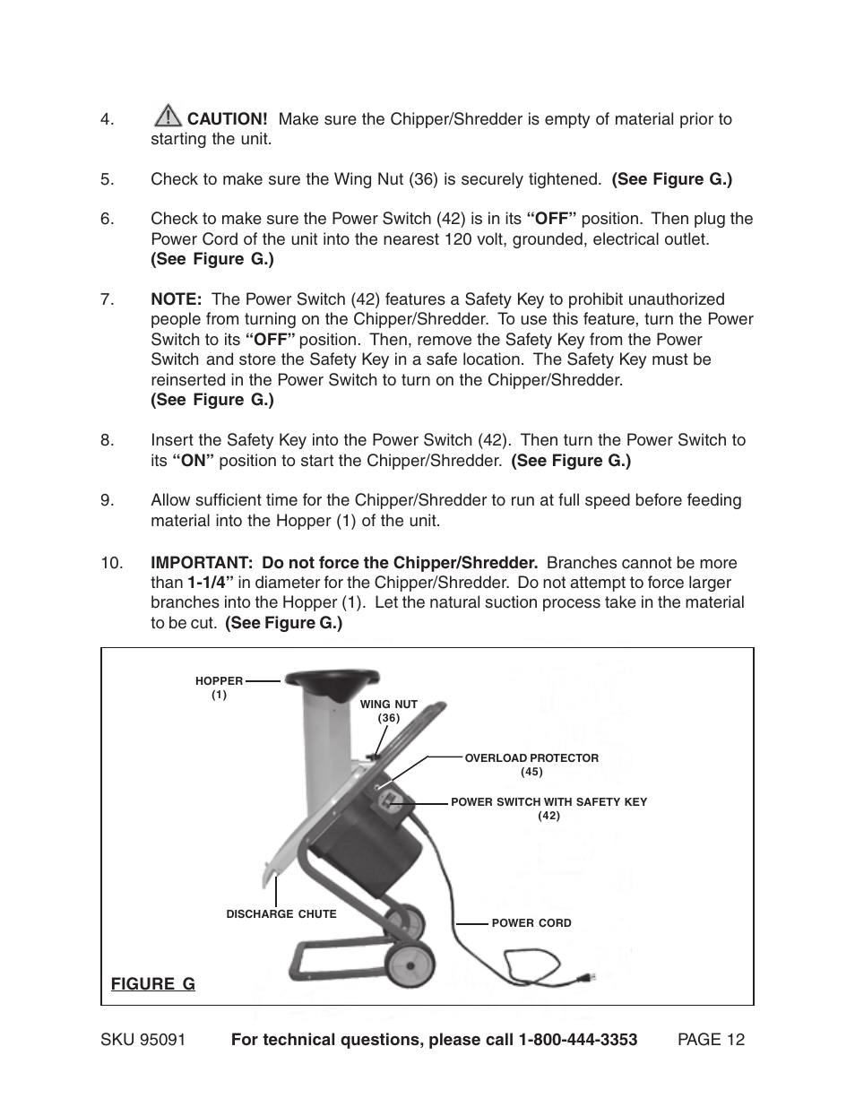 Harbor Freight Tools 95091 User Manual | Page 12 / 18